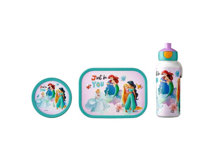 Mepal Lunchset Campus Disney Princess 3-tlg., Lila, Türkis, Kunststoff, 2x2x2 cm, Küchenzubehör, Vorratsbehälter, Brotkästen