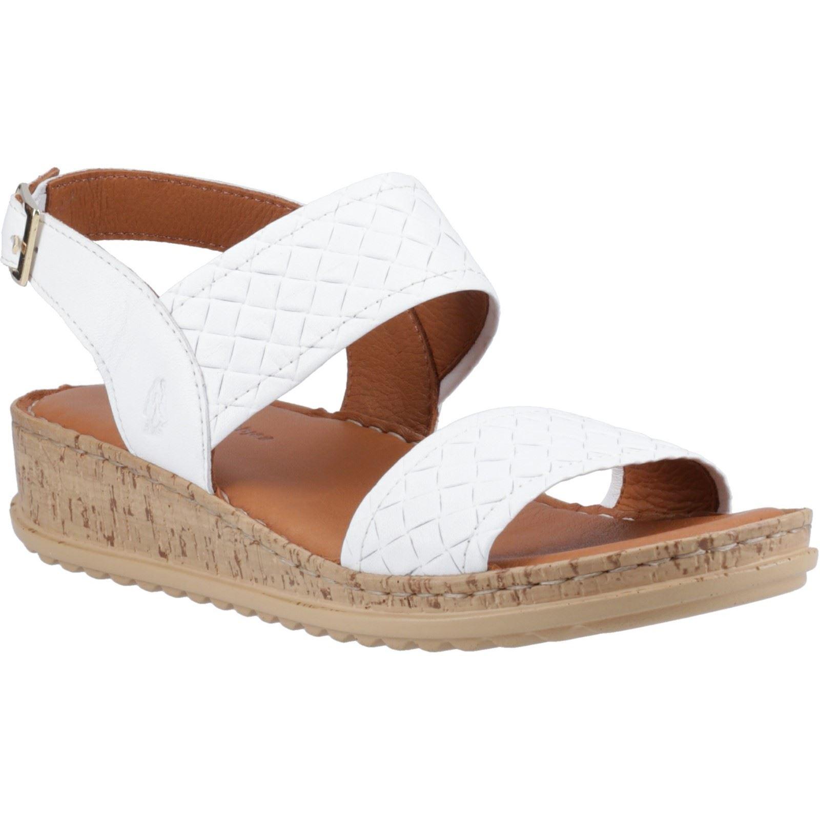 Hush Puppies Ebony Weite Passform Leder Damen Weiße Sandalen