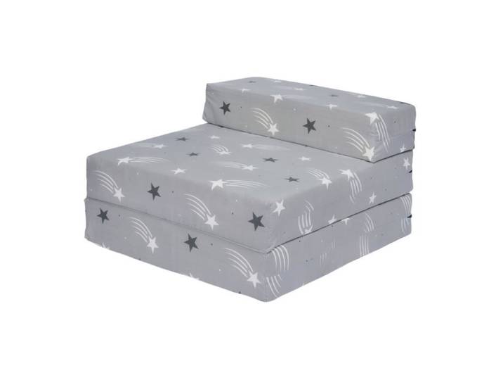Matelas pliant pour enfants - Matelas pliable résistant à l'eau - Chauffeuse convertible - Lit futon pliant d'invité - Gris