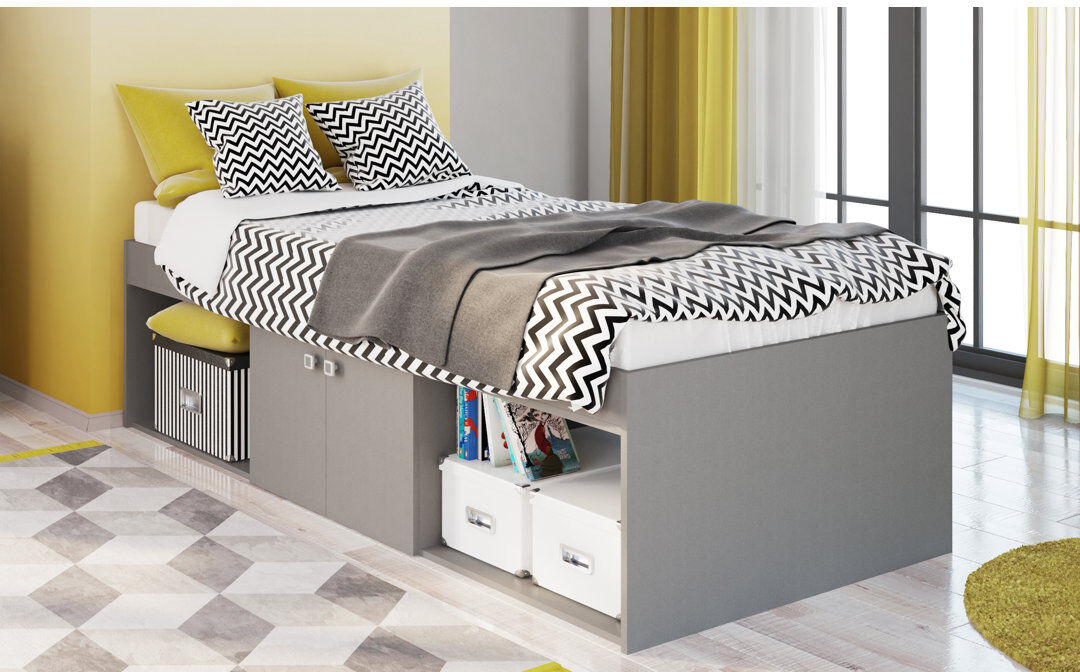 Mack + Milo Leigha Single (3') Cabin Bed with Storage Included Grey UK Single - DE 90 x 190 cm