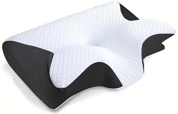 Inspired Finds Memory Foam Cervical Pillow Orthopedic Neck Support For Side & Back Sleepers black
