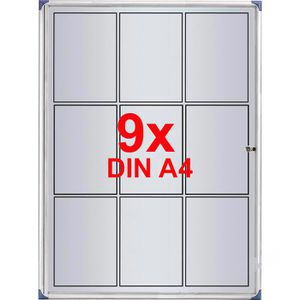 Nobo 1902282 innen 9 x A4 Metall Schaukasten