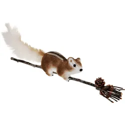 Kletterndes Eichhörnchen mit Tannenzapfen 70 cm - Dekofigur - Weihnachtsdeko Winterdeko