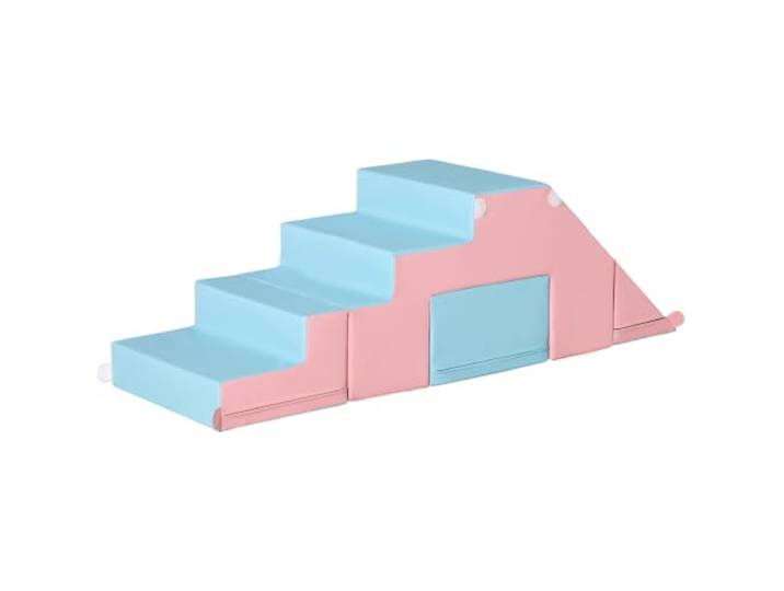 HOMCOM schuim bouwstenen kinder zachte blokken, 2 stuks, roze+blauw