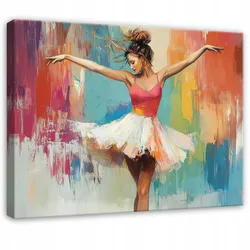LEINWANDBILD Abstrakt Ballerina Frau Bunt 100x70
