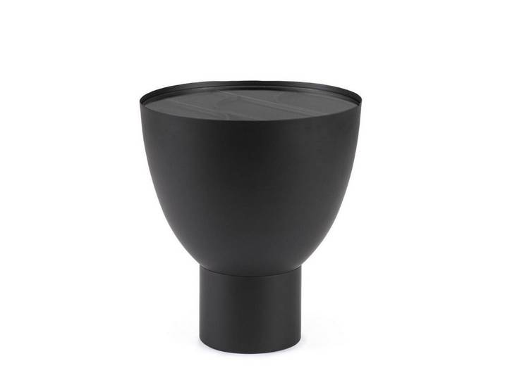 Natur24 Couchtisch Archie Couchtisch 40.5 x 40.5 x 45.5 cm stahl Glas Schwarz