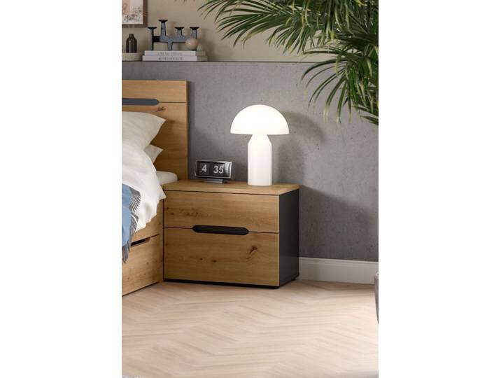 Nachttisch Set Canu , 2 teilig , Artisan / Basalt grau