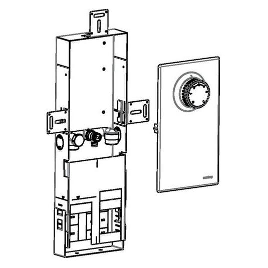 Oventrop OV Montagekanal für Unibox, mit Absperrung Bautiefe 57mm (1022654)