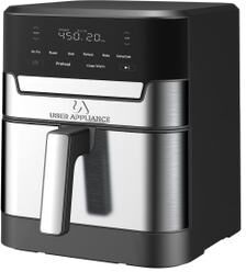 Uber Appliance 7Qt 8-Function Digital Air Fryer - Stainless Steel Ceramic Coated Non Stick by Uber Appliance in Stainless Steel