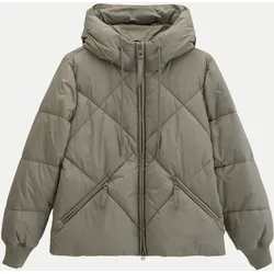 Kapuzen-Steppjacke Beige M