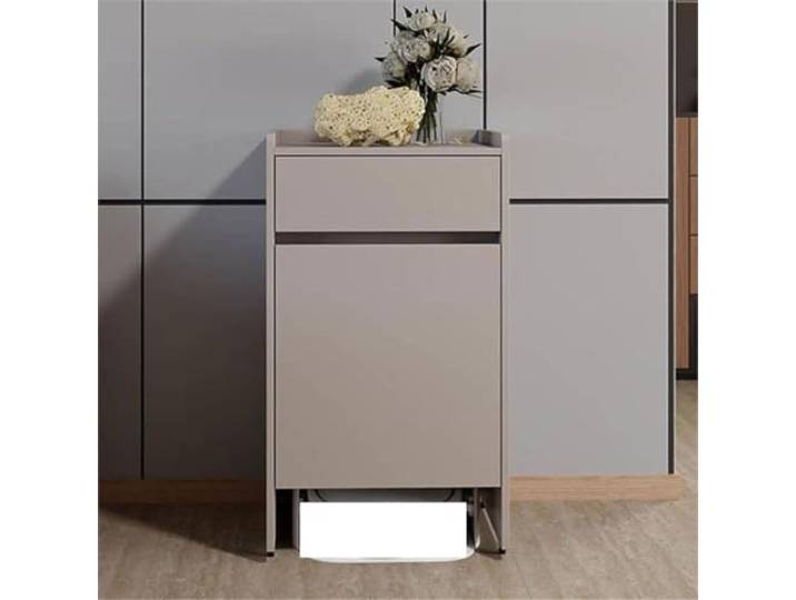 LigedamaiEU Mobiler Roboter-Vakuum-Aufbewahrungs-Beistelltisch, mehrstufiger Endschrank mit Rädern for die Wohnzimmerküche über dem Regal(Grey)