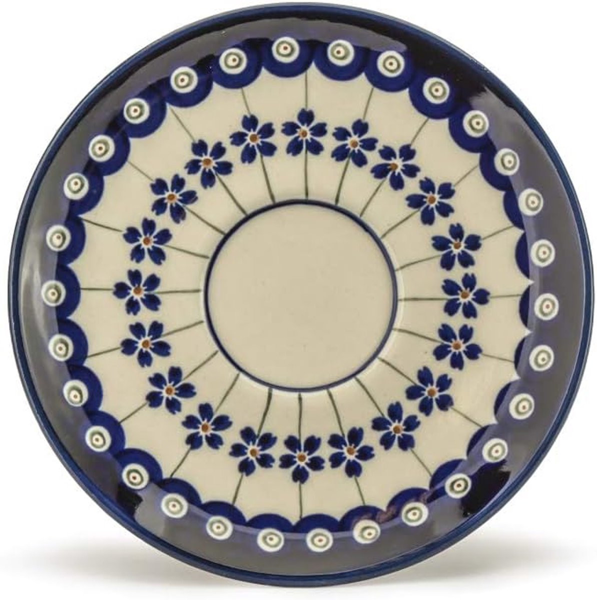 Handgemaakte blauwe keramische borden van 16 cm