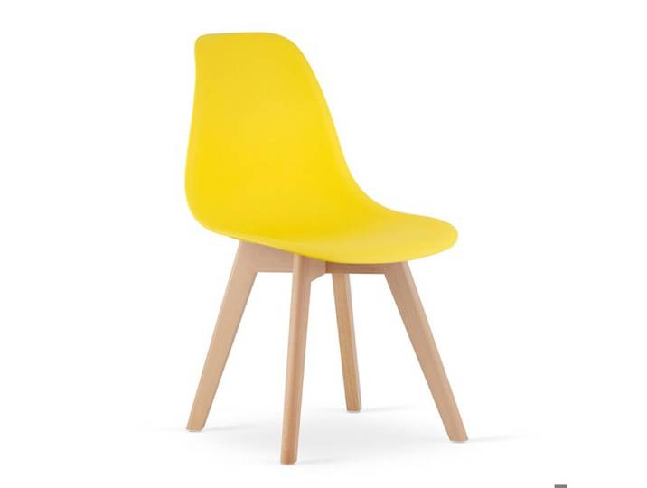 Chaise design Kito jaune avec pieds en hêtre - Réf. VK8681847484882