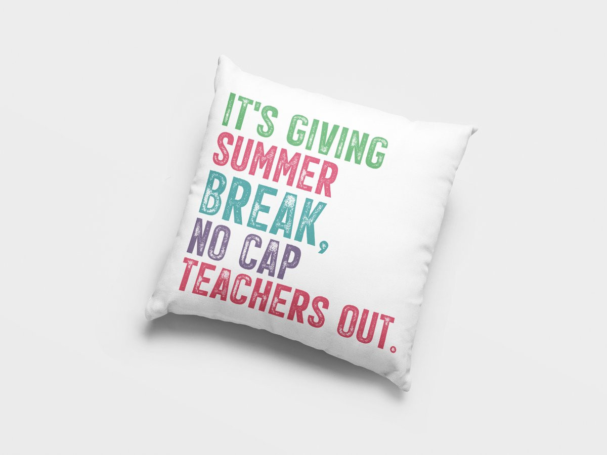 Zomerstop Sierkussen Decoratie voor Leraren - Ideaal Einde Schooljaar Cadeau
