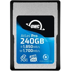 OWC Atlas Pro Cfexpress 240GB Type A Cards - VPG 200 CFX A to B (240 GB, CFexpress Typ A), Speicherkarte, Schwarz