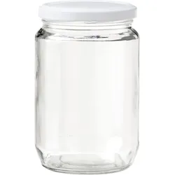 Vorratsglas 6-tlg., rund, klar, weißem Deckel, Inhalt: 0,72 Liter, TO: 82