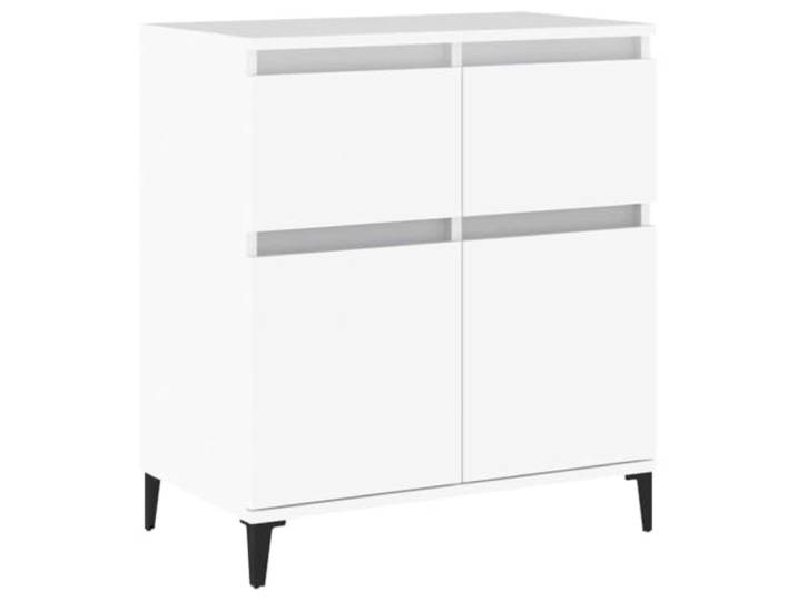KGFHERENB Sideboard Weiß 60x35x70 cm Holzwerkstoff Kommode mit Schubladen Aufbewahrungsschrank mit Fächern für Flur, Schlafzimmer und Büro. Robuste Metallbeine garantieren hohe Stabilität.