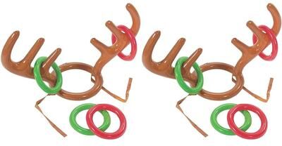 Uplift Picks Christmas Inflatable Reindeer Antler Ring Toss Game Set b (2 Pcs)