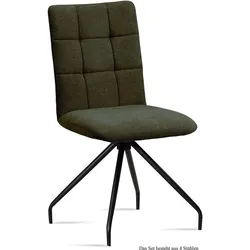 ESSZIMMERSTUHL (4er-Set) Devera 47x91x60 Schwarz/Khaki