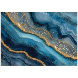 FOTOTAPETE Marmor Abstrakt Blau 300x210 cm
