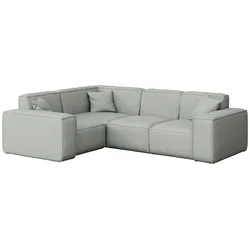 GARTENECKSOFA Lorento Outdoor in L-Form, Universell, Hellgrau Kunstleder 251/73/186 cm
