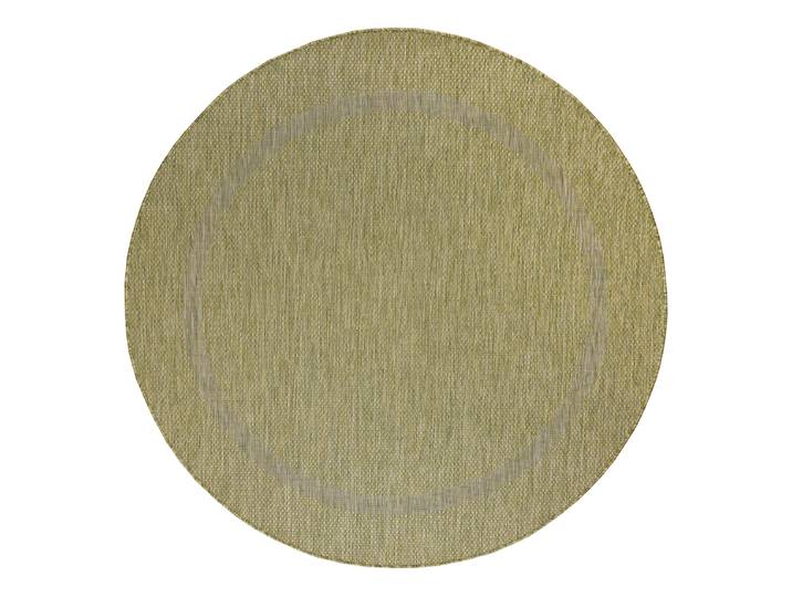 Tapis d'extérieur rond Vert/Vert Polyester Ø 120cm
