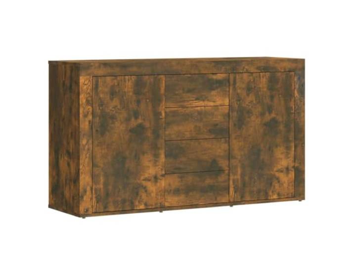 GHVBNMF Sideboard Räuchereiche 120x36x69 cm Holzwerkstoff Kommode Großzügiger Beistellschrank mit 2 Türen für Wohnzimmer & Flur, stabile Oberfläche für Dekoration und geschützten Stauraum.