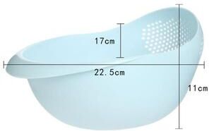 Daily Discovery Multi Purpose Rice Strainer Plastic Colander Kitchen Drain Basket With Easy Grip Handles blue
