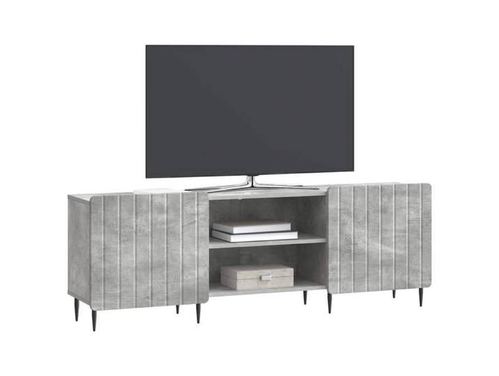 NEW Gris Meuble télé - - Meuble TV Gris béton 150X31X52 cm Bois d'ingénierie - design moderne(1parcel)3923656