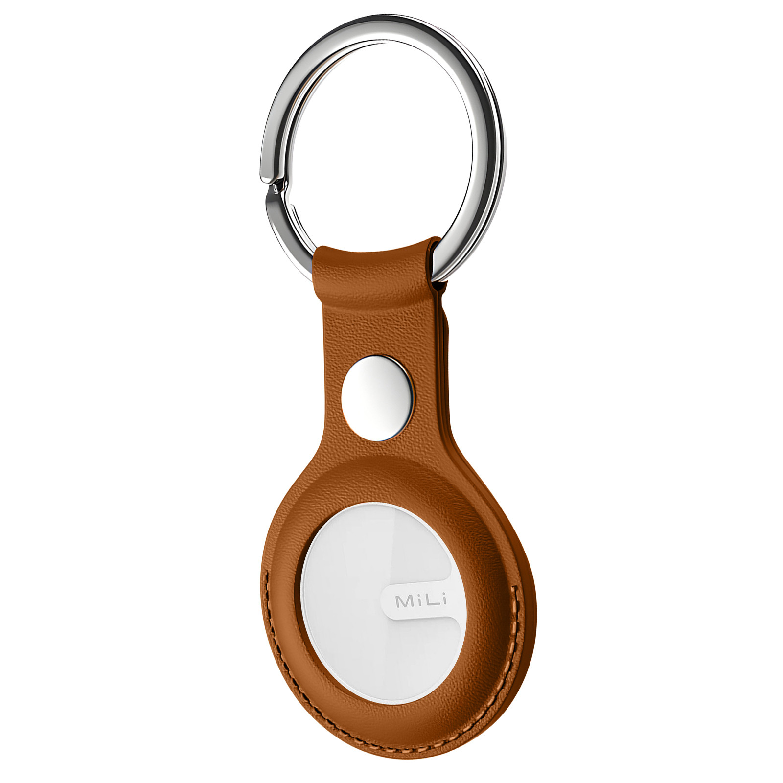 MiLi Tag Tracker compatibel met Apple Zoek Mijn inclusief sleutelhanger, bruin