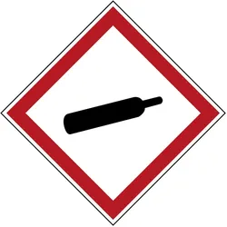 Brady, Sicherheitskennzeichnung, PIC 1804-21*21-B7541-RLL-DC, GHS-Symbole - Unter Druck stehende Gase, Polyester laminiert, R
