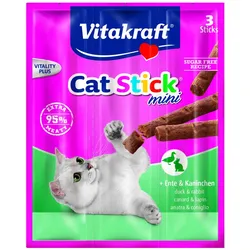 Vitakraft Katzensnack Cat-Stick mini Ente & Kaninchen - 3 x 6g