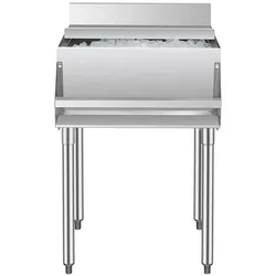 VEVOR kommerzieller Eisbehälter 61,6 L Untertheken-Eisbehälter (610 x 614 x 930 mm) Edelstahl-Eisbox mit Schiebedeckel & verstellbaren Kugelfüßen, Kühlwagen für Bar Restaurant Küche Silber