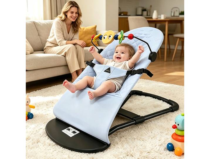 Nouvelle chaise berçante pliable pour bébé, 3 hauteurs réglables, pour 0-12 mois, chaise rebondissante, chaise longue pour bébé avec jouets, articles pour nouveau-nés