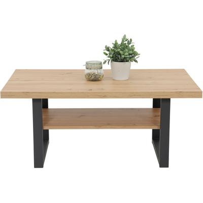 Couchtisch HELA "ANTON", schwarz (artisan eiche, schwarz, schwarz, artisan eiche), B:105cm H:45cm T:69cm, Tische, Couchtisch, mit Ablagefläche