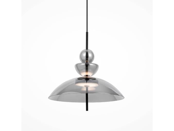 Suspension LED Bangkok - Type A Ø 40cm Gris/Noir 2 Verre fumé / Métal mixte LED Module LED