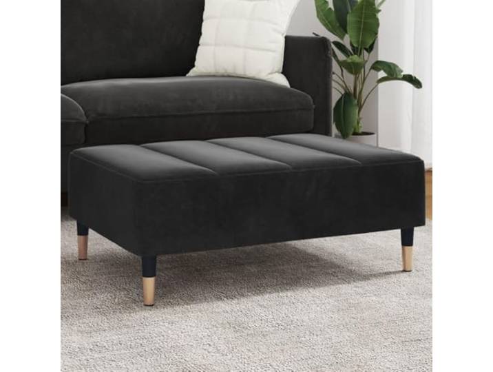 TUERYAFEK Fußhocker Schwarz 77x55x31 cm Samt Stabiler Sperrholzrahmen, weiche Oberfläche, als Sitzgelegenheit oder Fußablage nutzbar