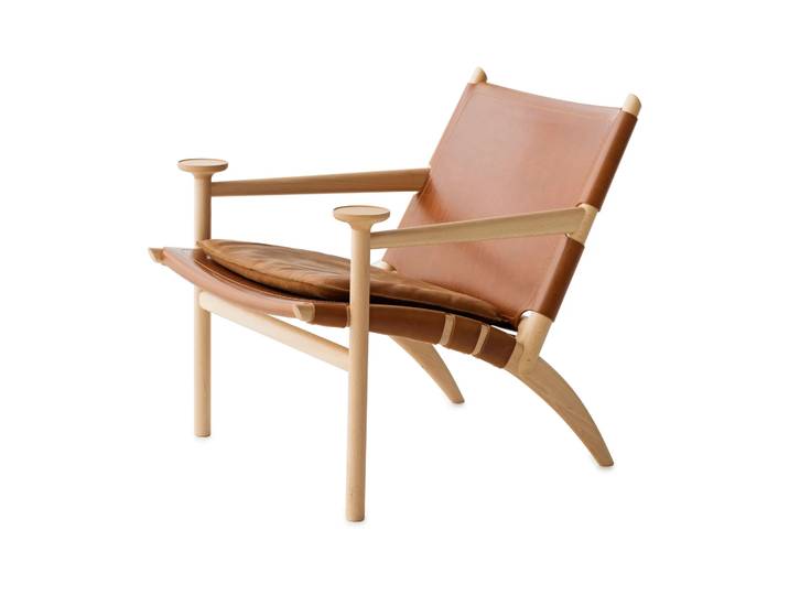 Gärsnäs Hedwig Sessel Buche-white-Tärnsjö Leder Cognac