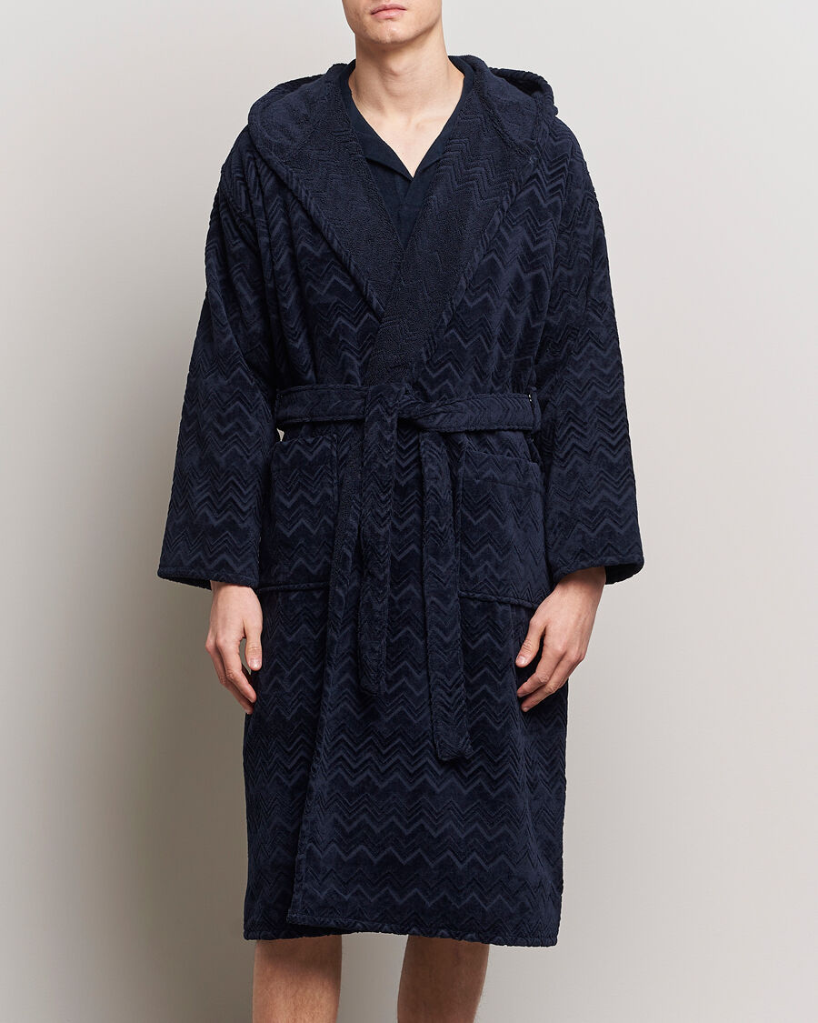 Missoni Home Chalk Bath Robe Navy men M Blå