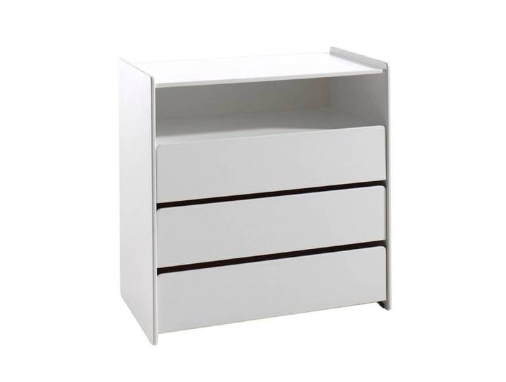 BODHI WHITE - Commode 3 Tiroirs et Niche Blanche