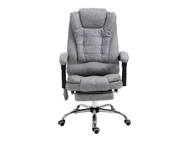 Fauteuil bureau massant chauffant microfibre gris
