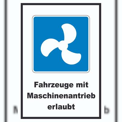 HB-Druck Motorboote erlaubt Symbol und Text A0 (841x1189mm)