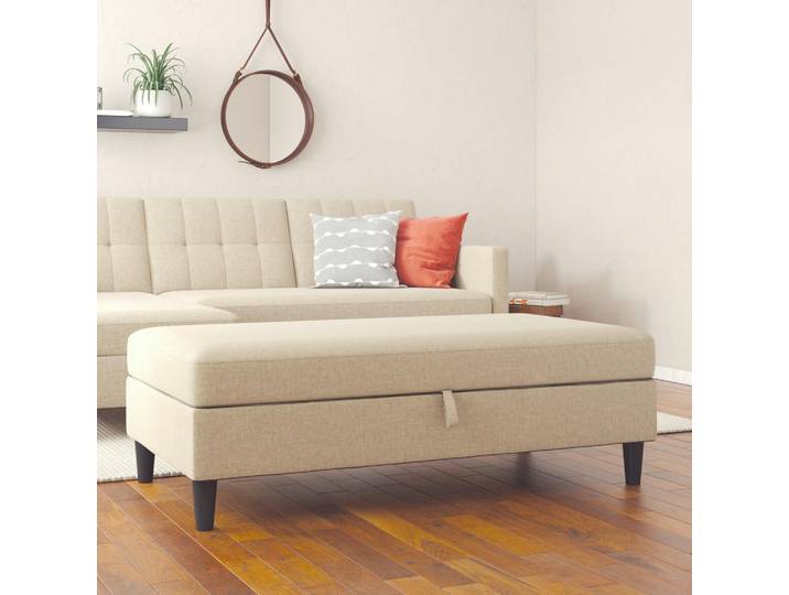 Livetastic Hocker Hannover, Cappuccino, Kunststoff, Uni, rechteckig, 130x43x69 cm, Stauraum, Wohnzimmer, Hocker, Sitzhocker