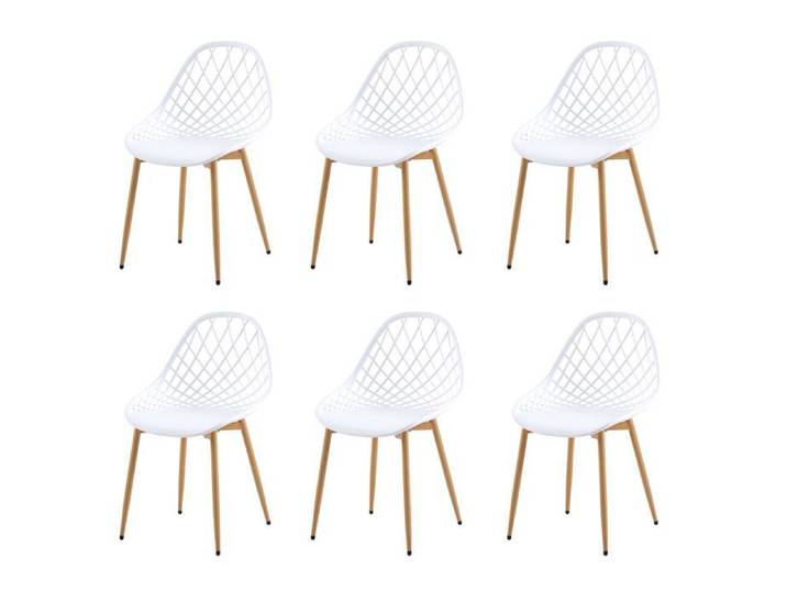 Chaises de jardin scandinaves - DORAFAIR - Lot de 6 - Blanc - 42x47x84 cm - Design moderne - Résistant aux intempéries