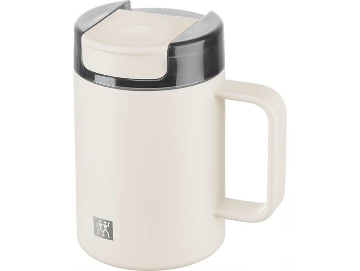 Thermobecher ZWILLING Thermo Plus , beige (cream), B:8,5cm H:13,5cm, Edelstahl, Trinkgefäße, Thermobecher, Edelstahl, Doppelwandig, To-Go, Auslaufsicher