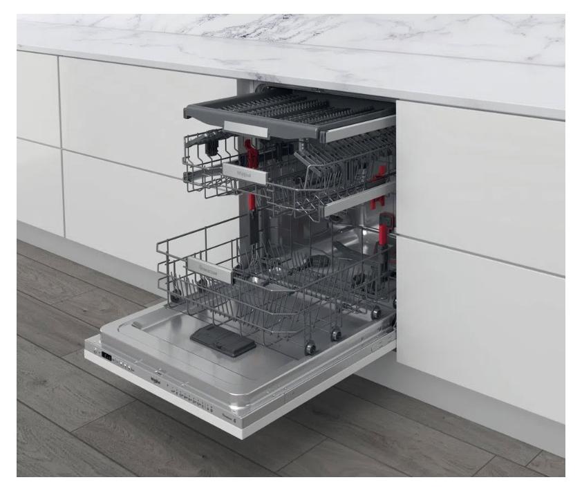 Whirlpool WKCIO 3T133 PFE, Voll integriert, Standardgröße (60 cm), Silber, Tasten, 1,3 m, 1,55 m