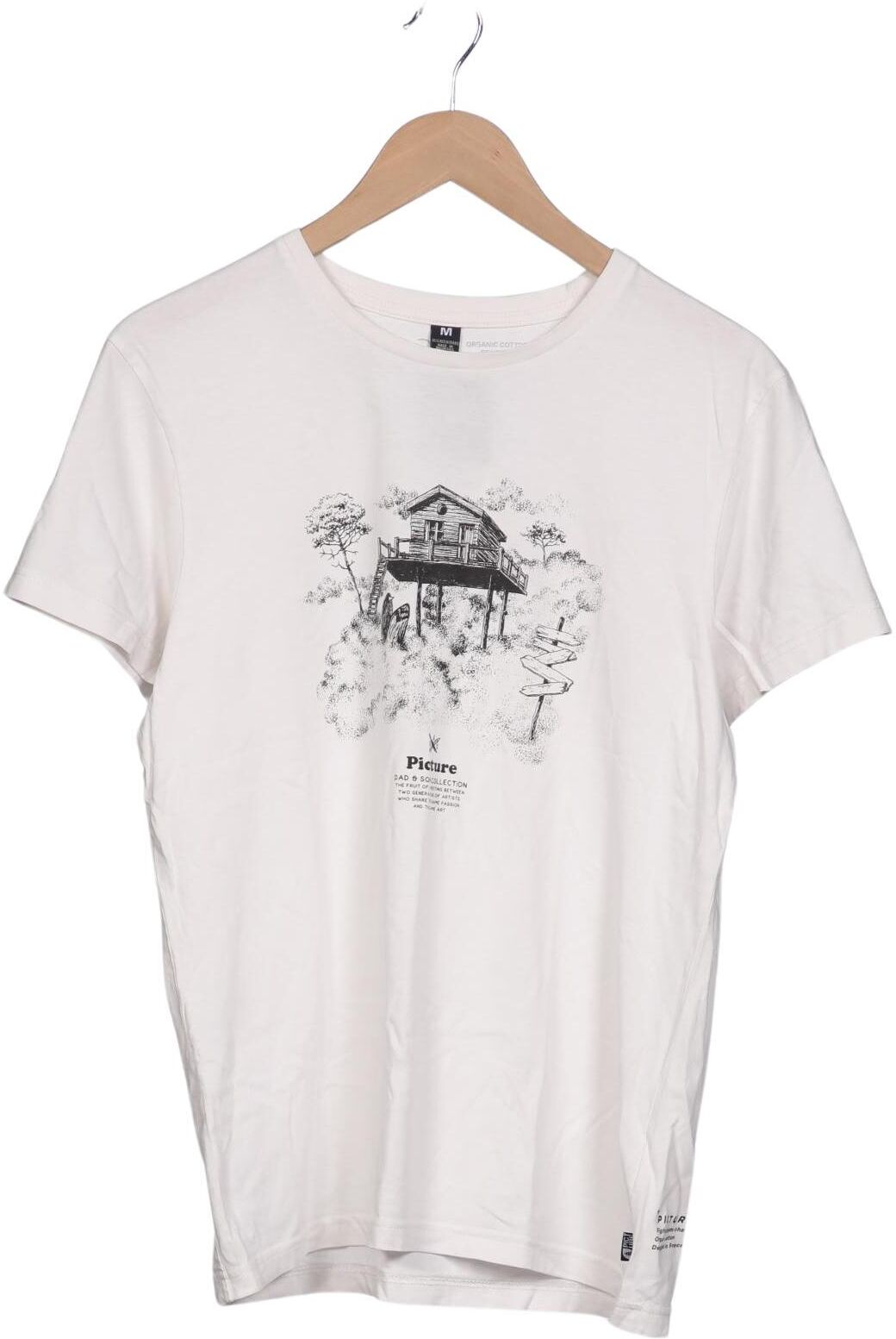 Picture Organic Clothing Herren T-Shirt, Cremeweiß, Gr. M, Baumwolle - Second Hand