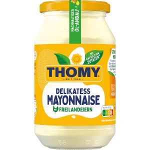 Thomy Mayonnaise Delikatess, glutenfrei, aus Freilandeiern, im Glas, 500 ml