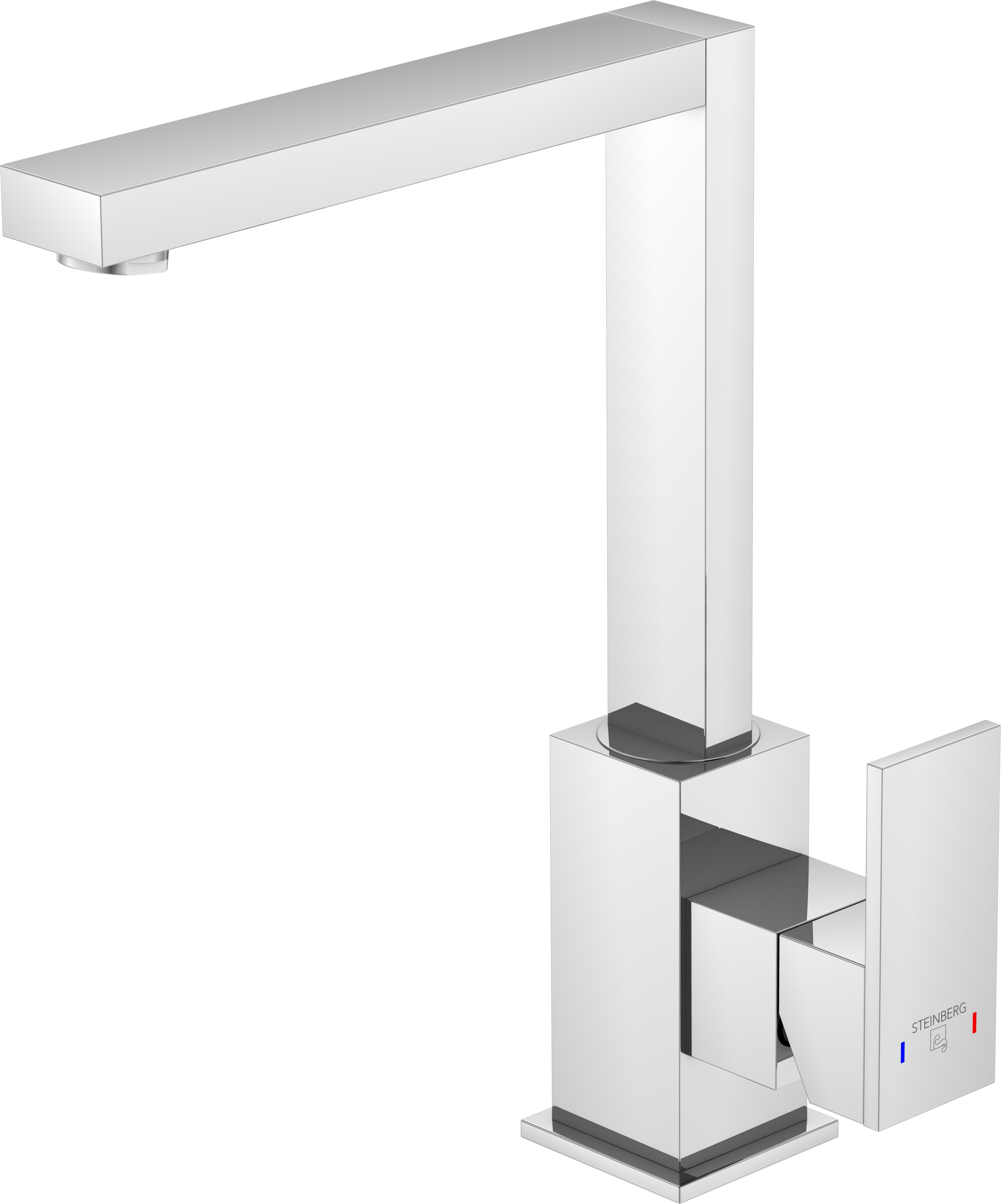 Steinberg Serie 160 Waschtischarmatur, schwenkbar, mit Ablaufgarnitur, Ausladung 180mm, 1601500