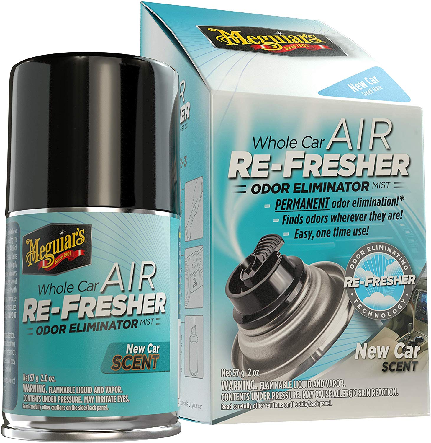 Meguiars Lufterfrischer Re-Fresher Mist, New Car (59 Ml) G16402r2eu 0.059l